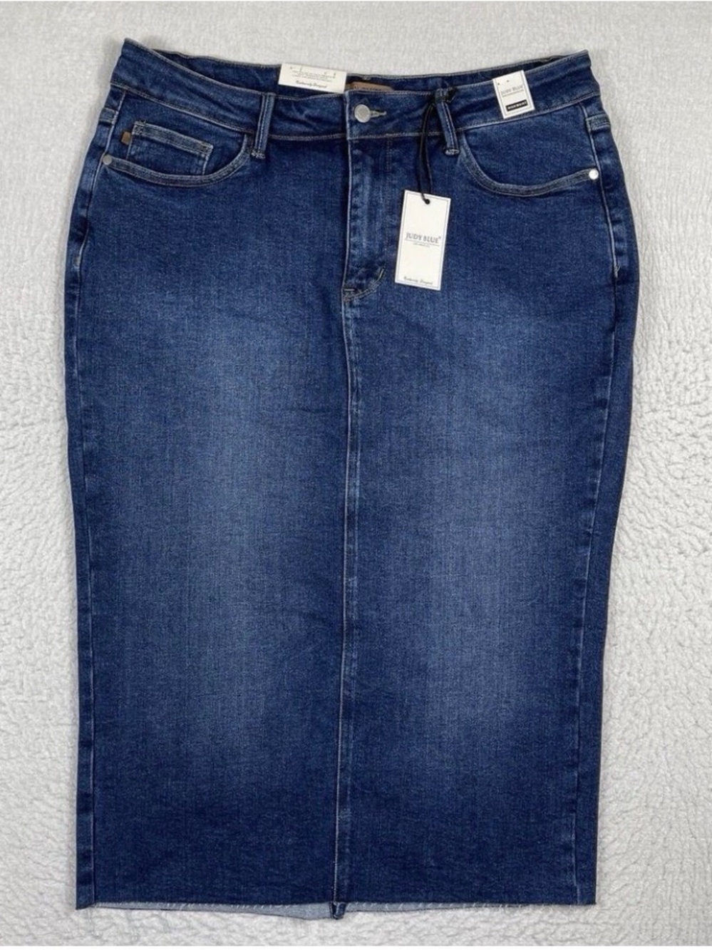 Judy Blue Jean Skirt Womens XXL High Waist Denim Midi Casual Everyday Workwear‎